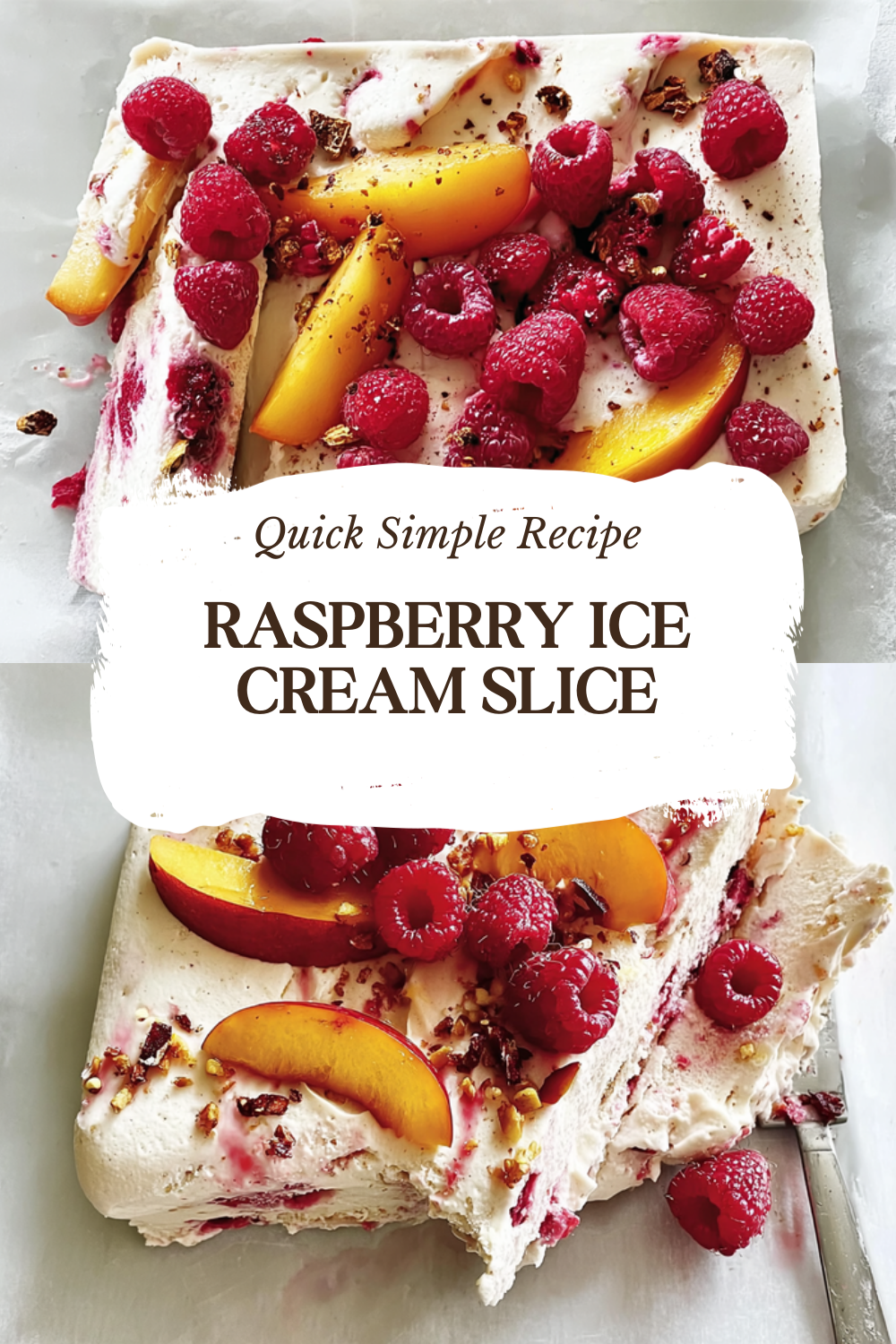 Raspberry Ice Cream Slice