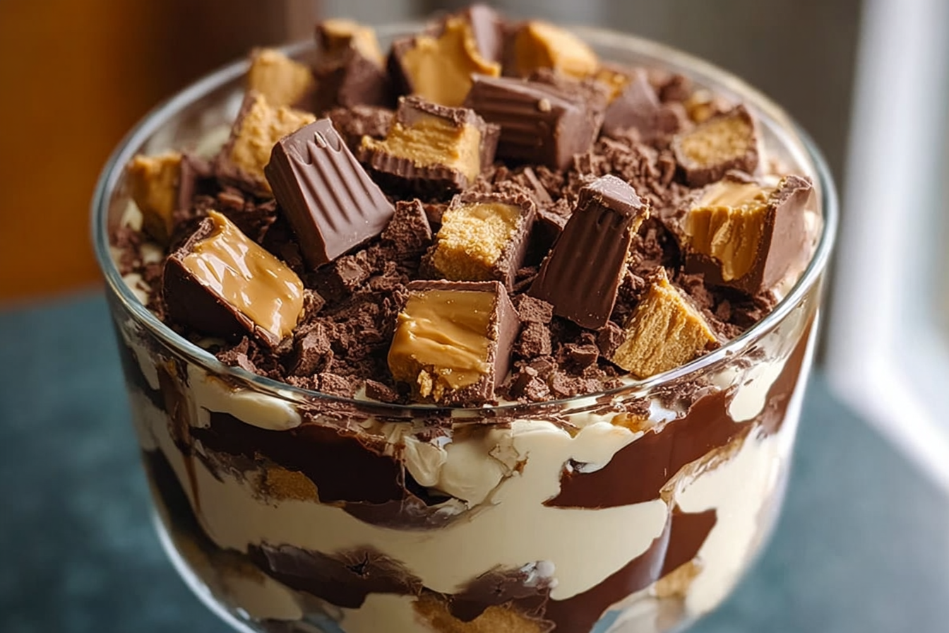 Reeses Peanut Butter Chocolate Trifle