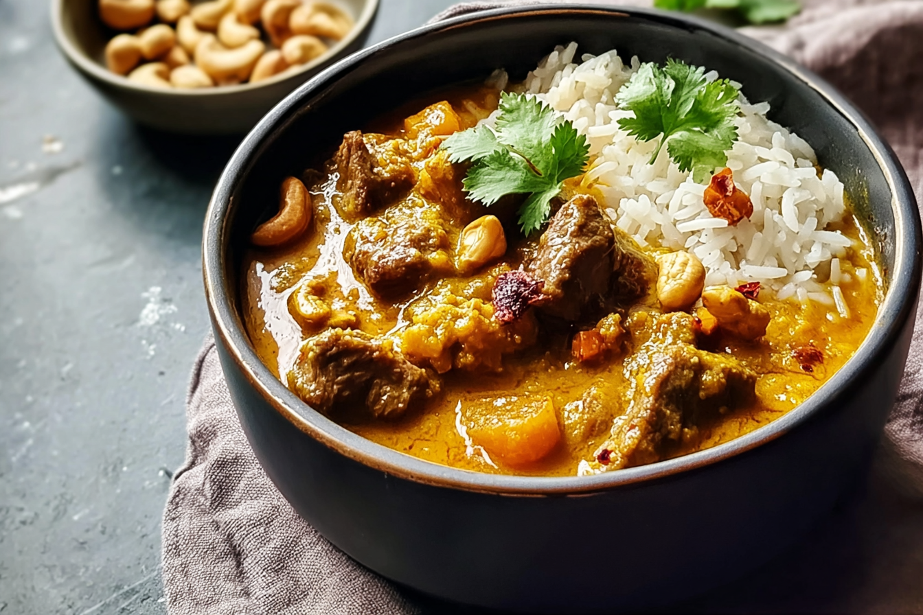 Slow Cooked Sri Lankan Coconut Cashew Lamb Curry