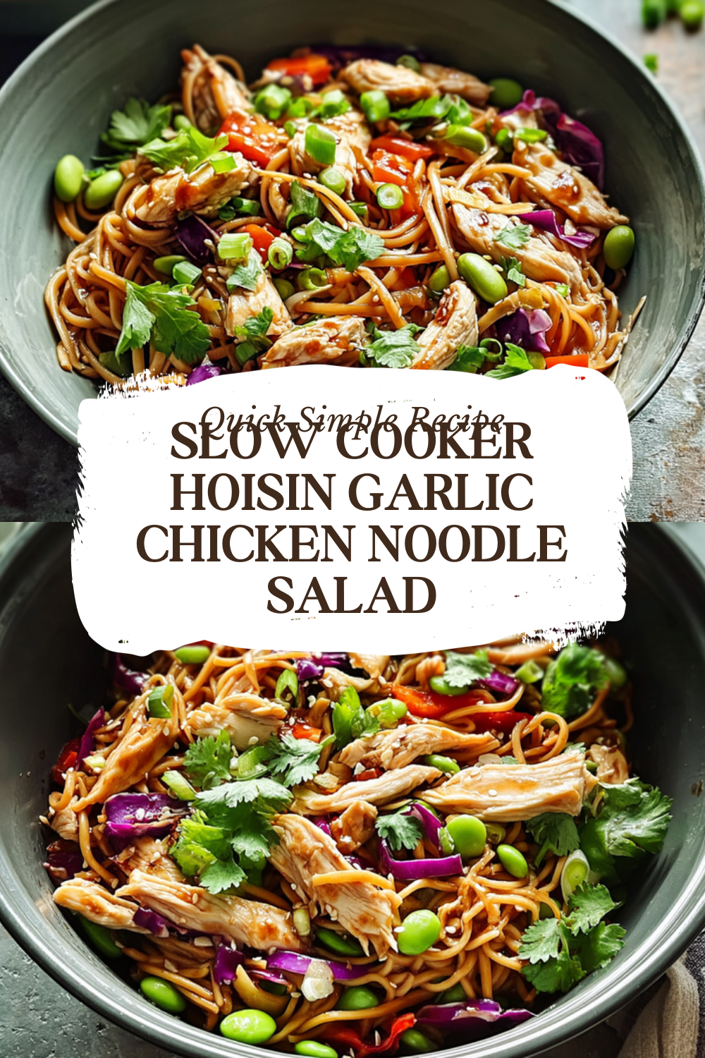Slow Cooker Hoisin Garlic Chicken Noodle Salad