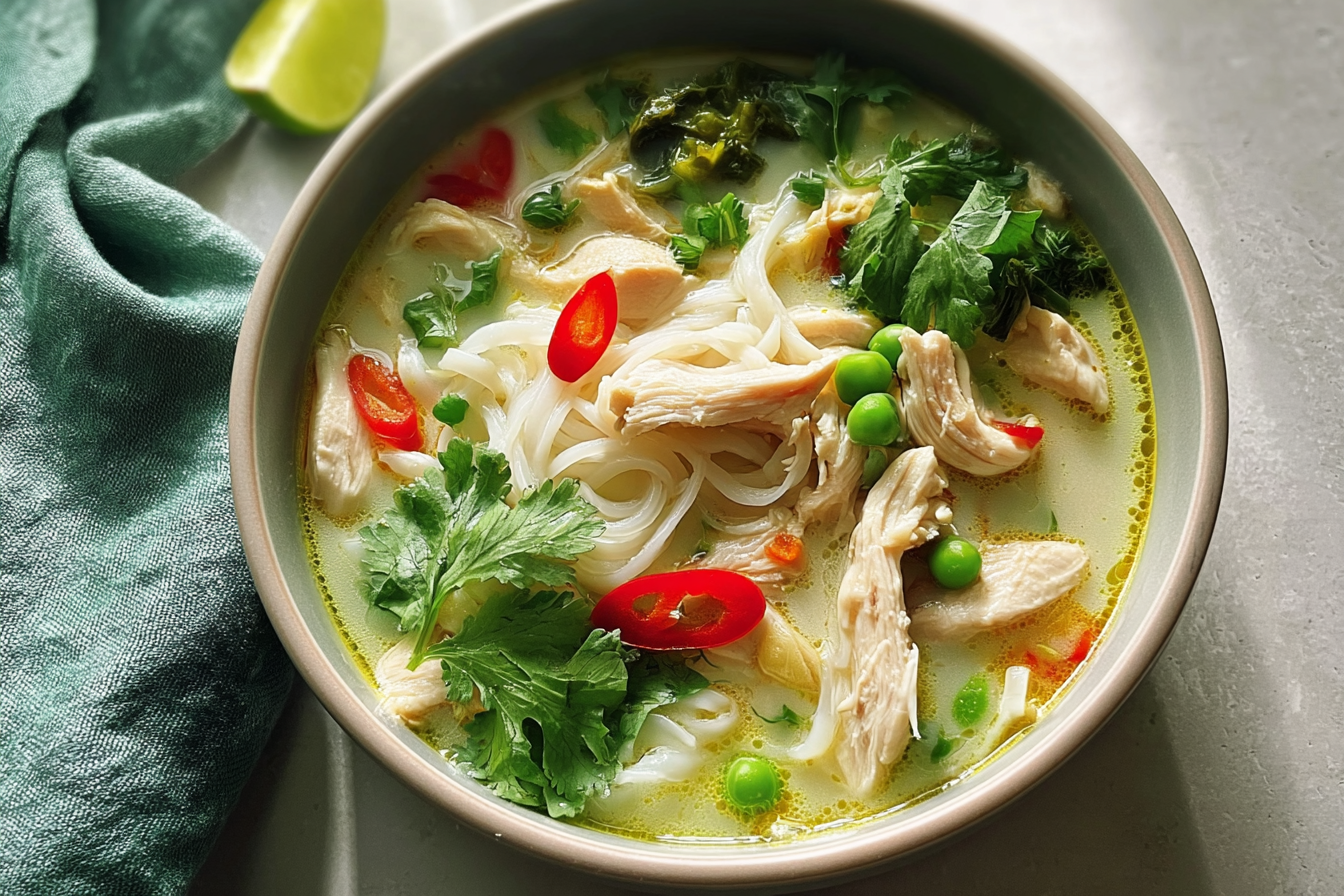 Thai Green Curry Chicken Noodle Soup