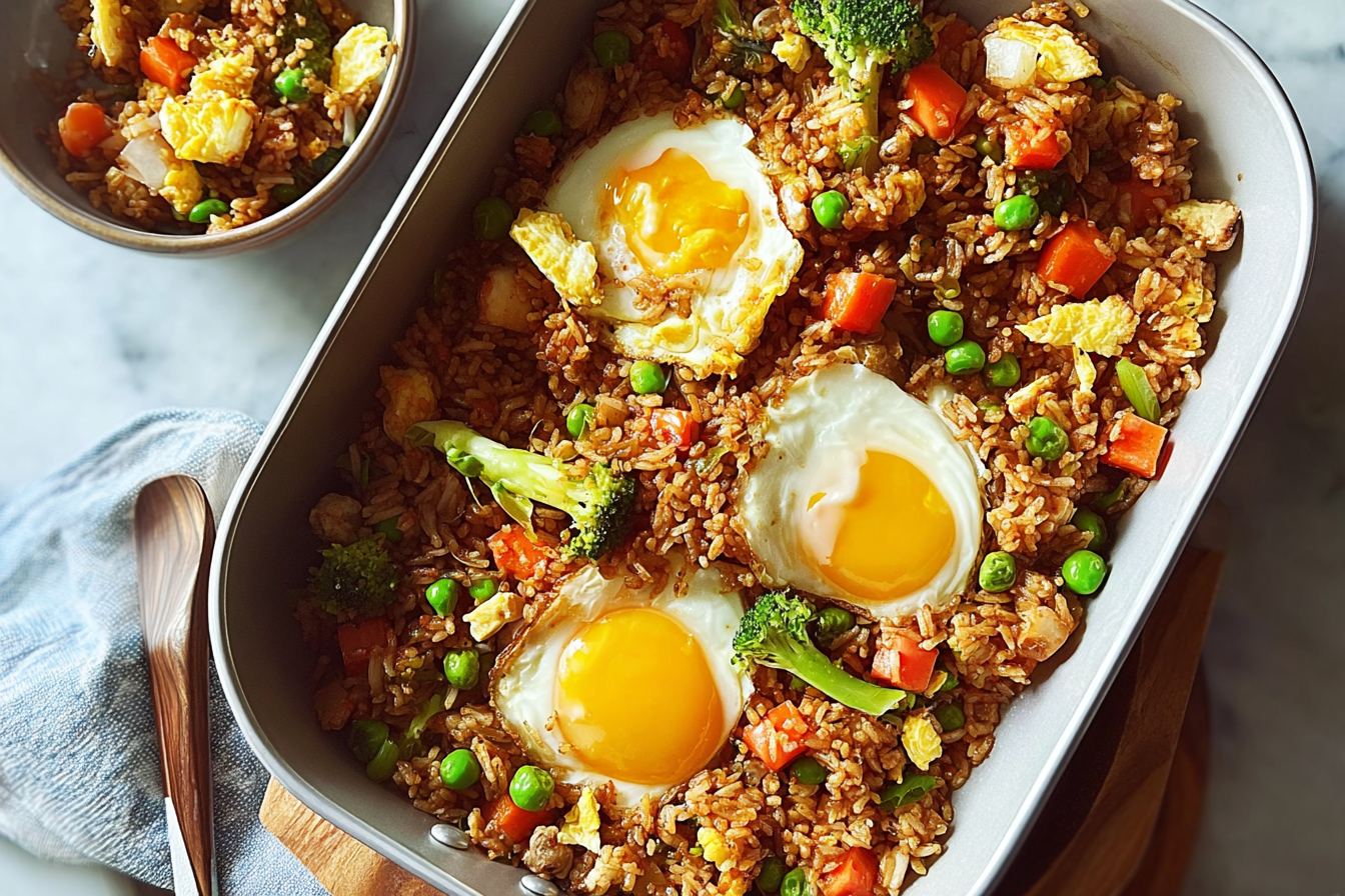Tray Bake Egg Fried Rice