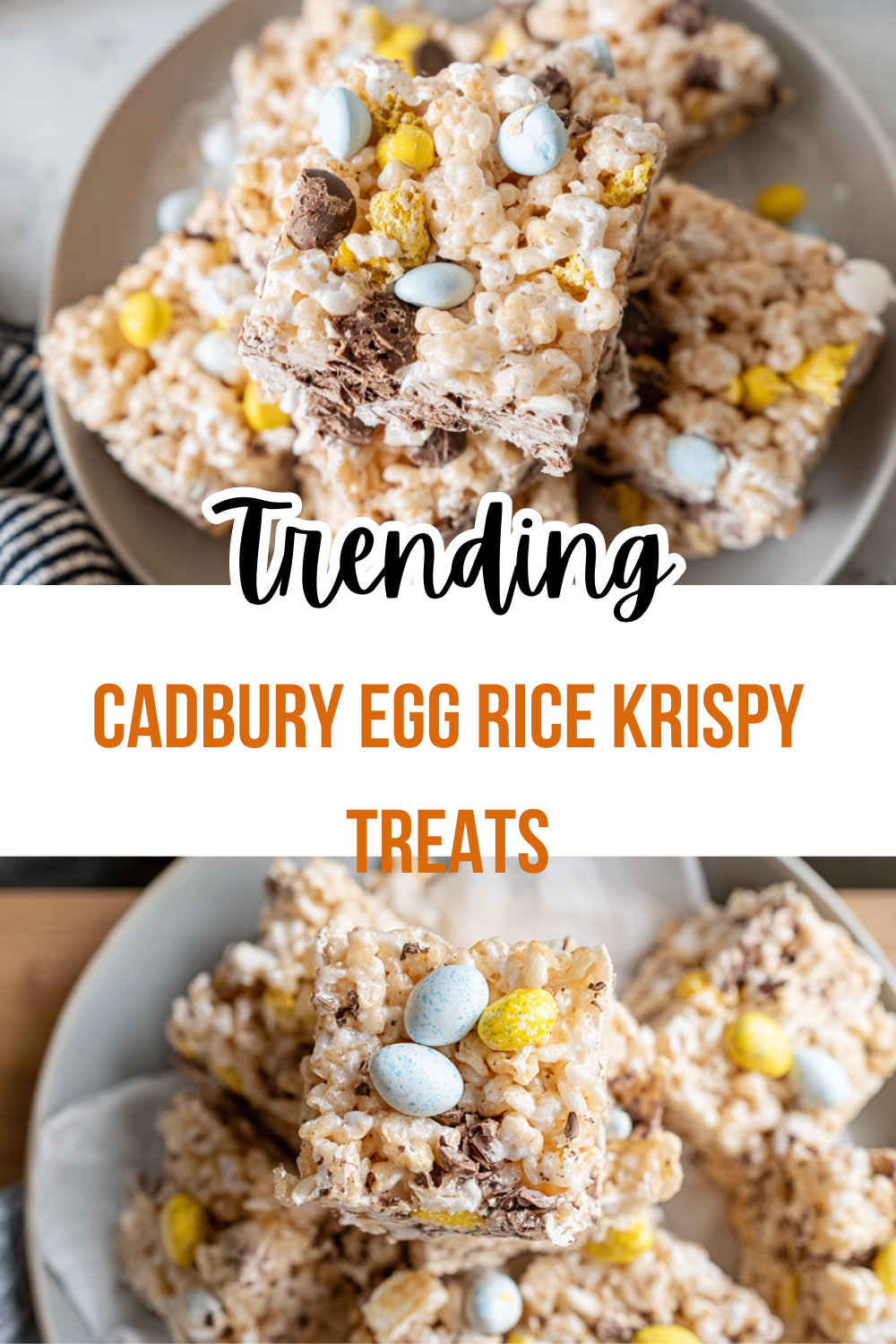 Cadbury Egg Rice Krispy Treats
