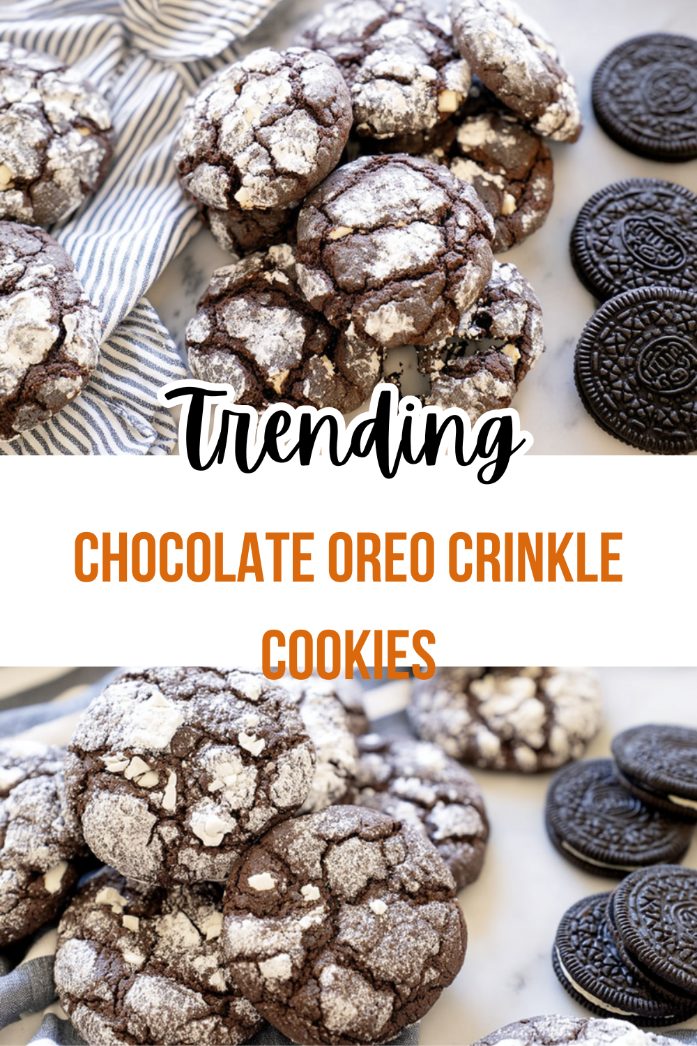 Chocolate Oreo Crinkle Cookies