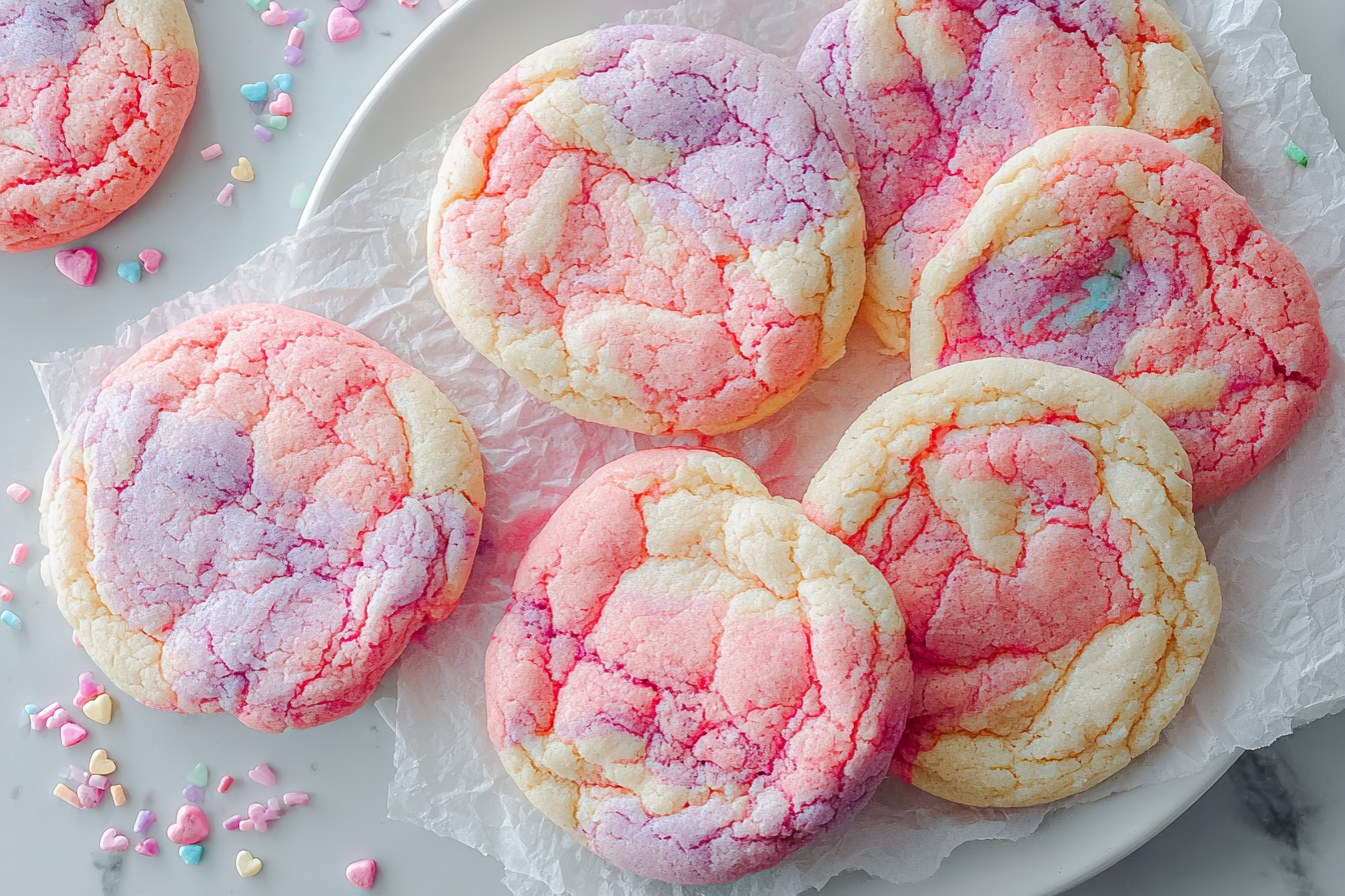 Valentines Tie Dye Cookies