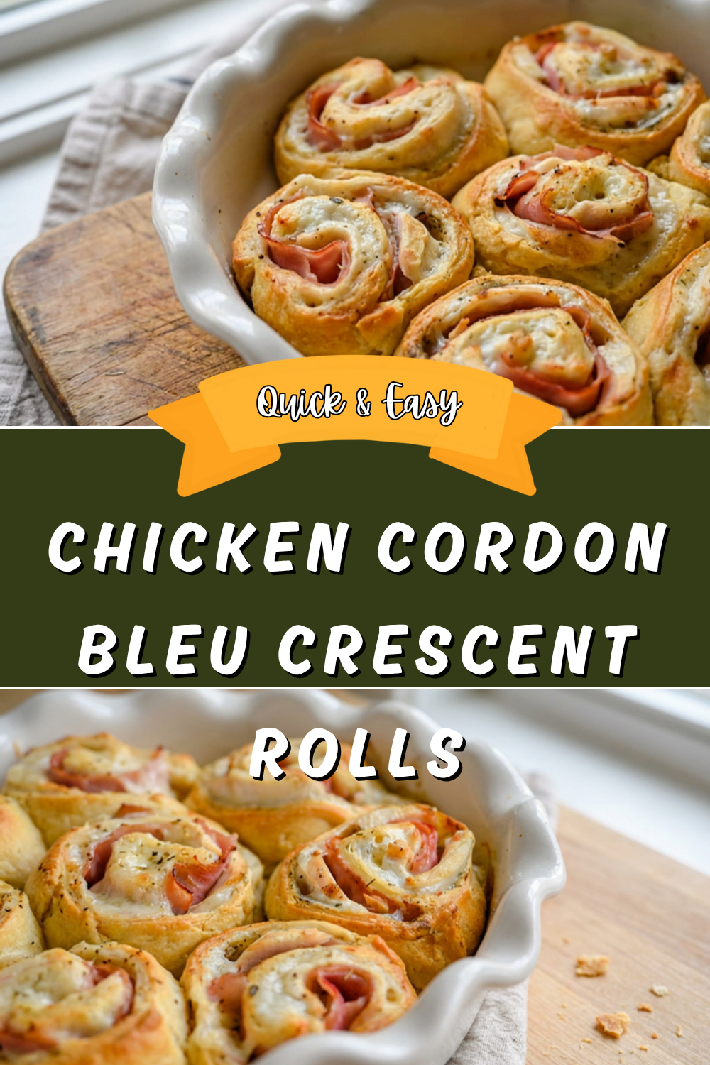 Chicken Cordon Bleu Crescent Rolls