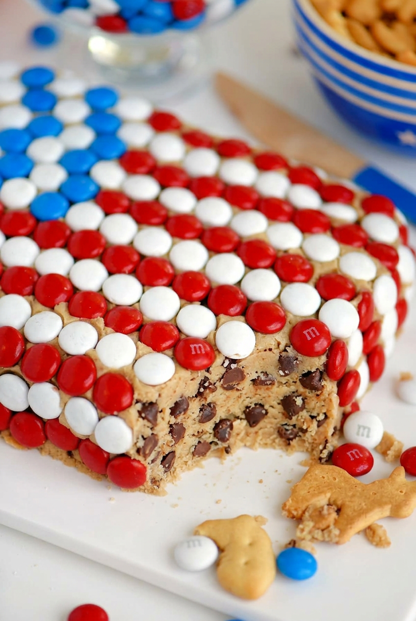 Chocolate Chip Cookie Dough Flag Dip