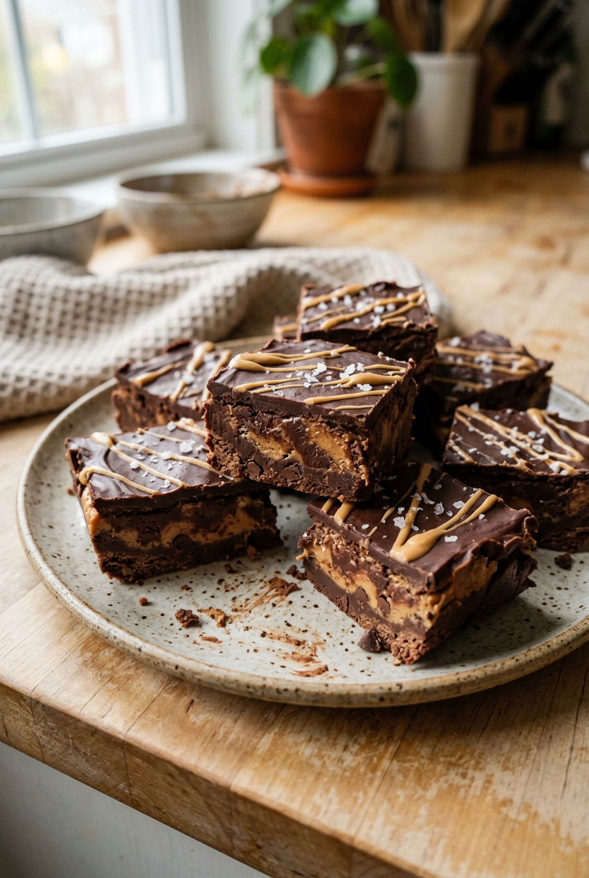 Chocolate Peanut Butter Fudge Bars