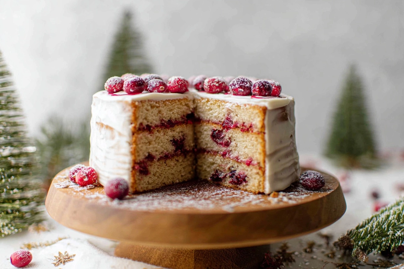 Cranberry White Christmas Cake