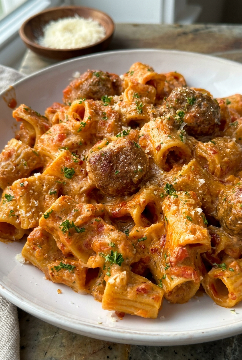 Creamy Meatball Pasta