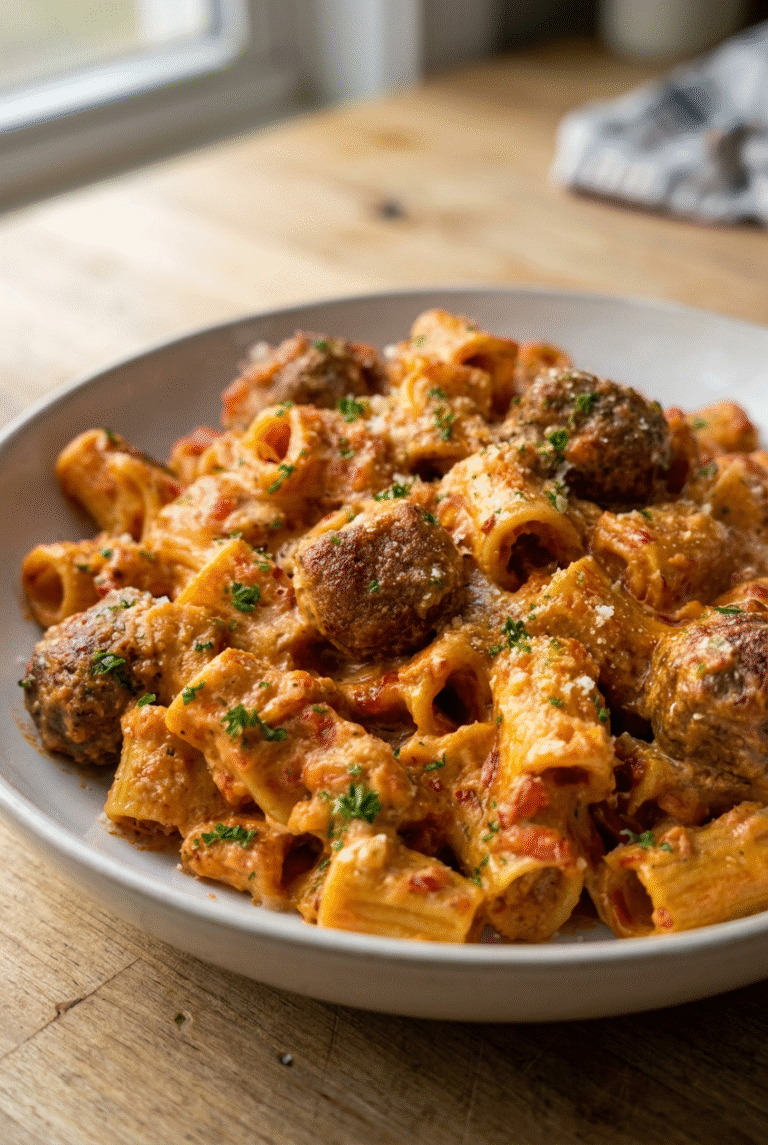 Creamy Meatball Pasta 96.Png