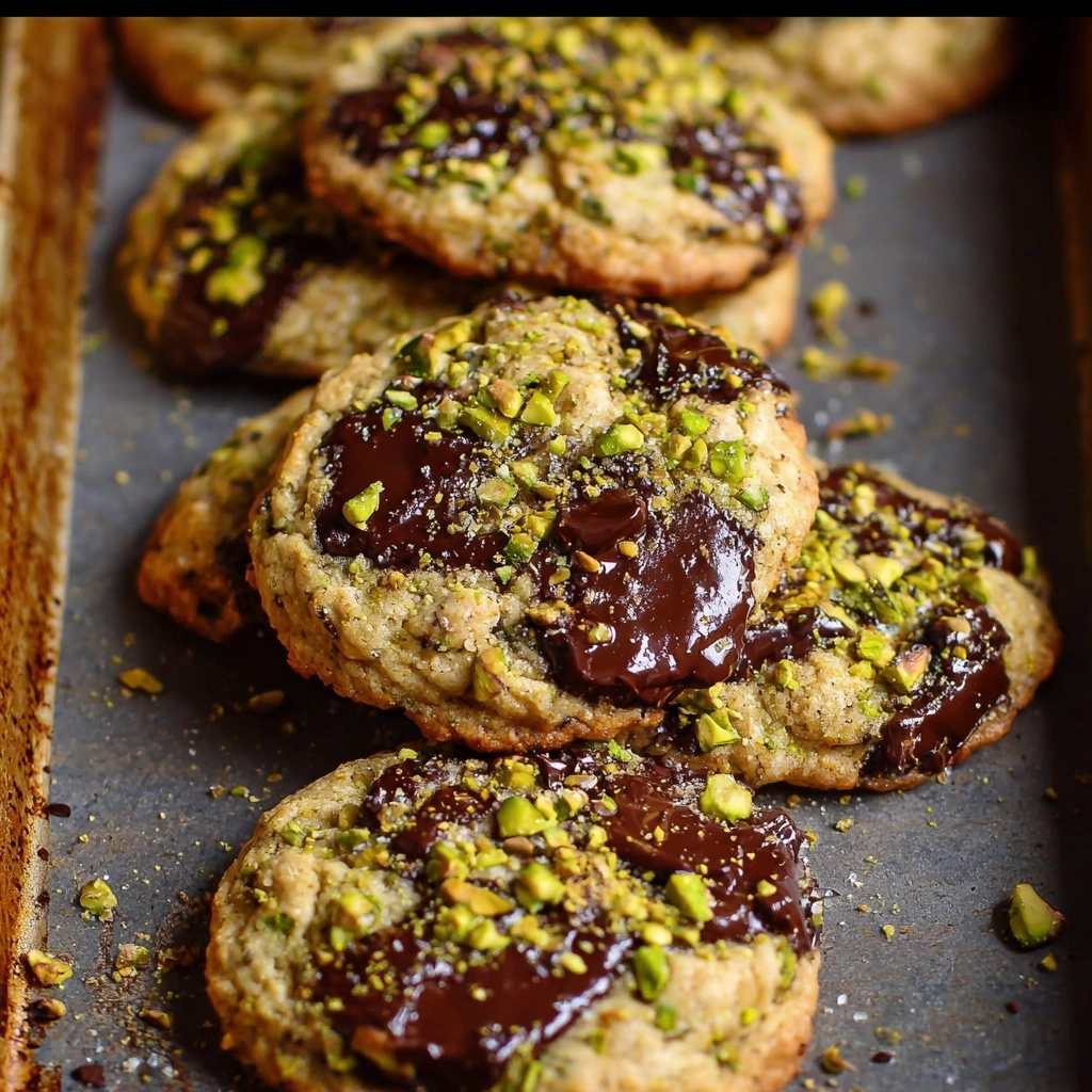 Dark Chocolate Chunk Pistachio Cookies