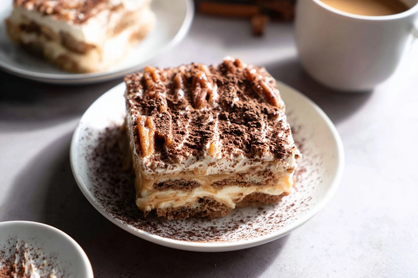 Eggless Caramel Tiramisu