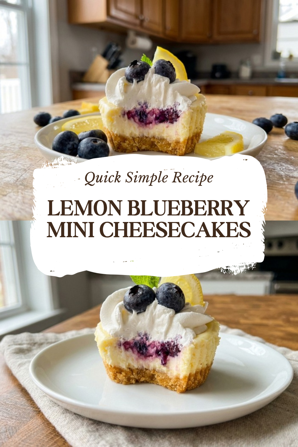 Lemon Blueberry Mini Cheesecakes