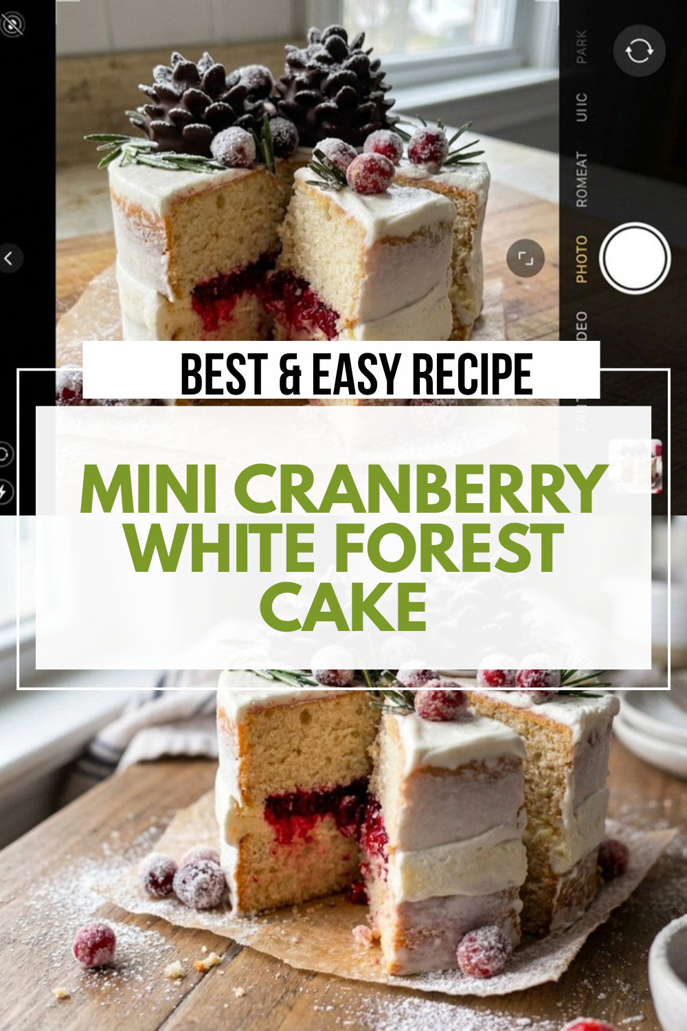 Mini Cranberry White Forest Cake