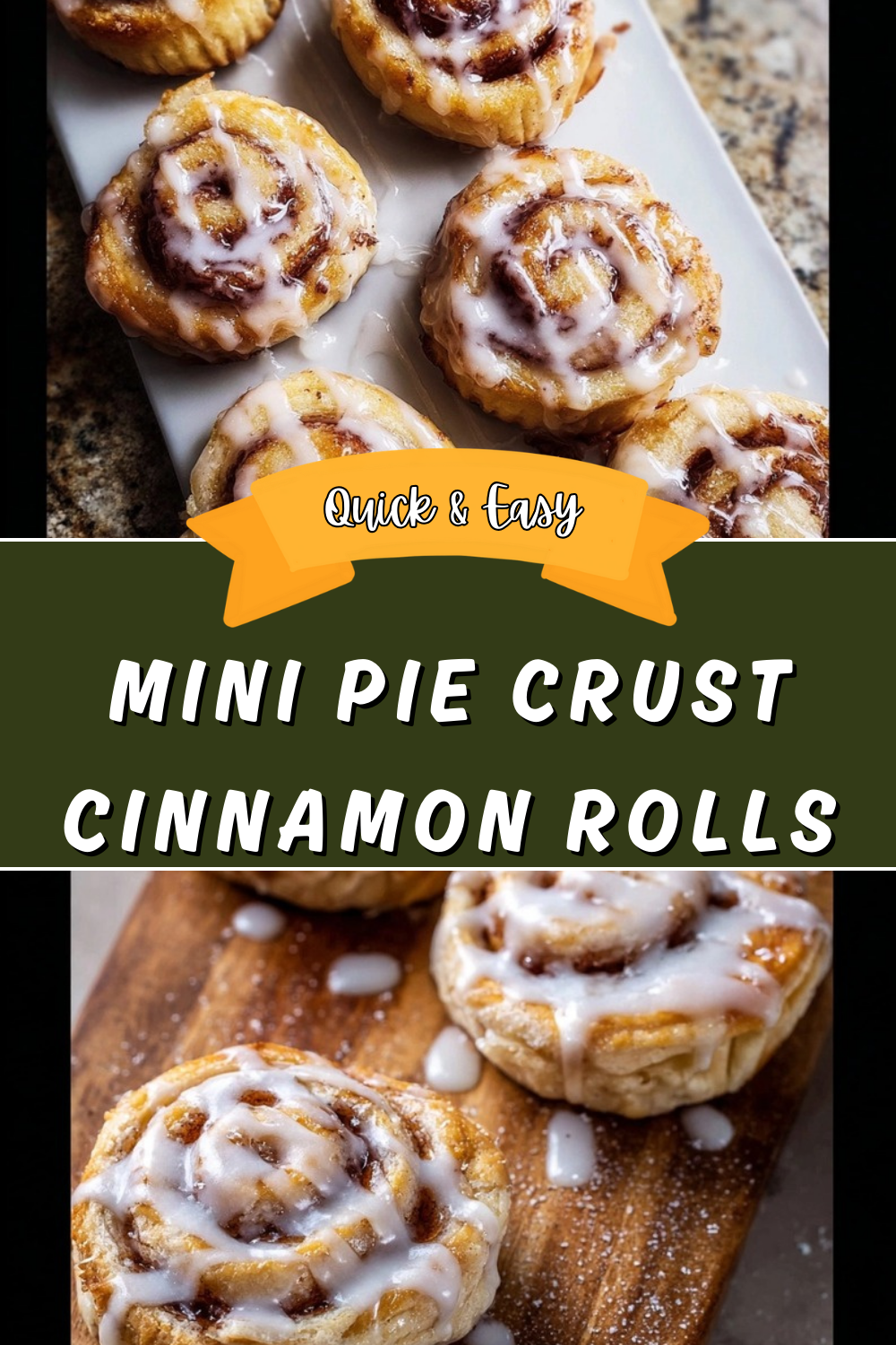 Mini Pie Crust Cinnamon Rolls