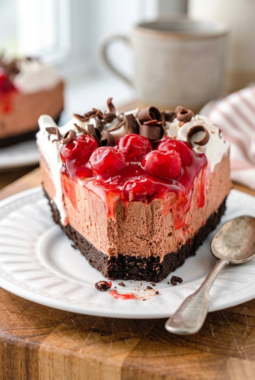 No Bake Black Forest Cheesecake Recipe
