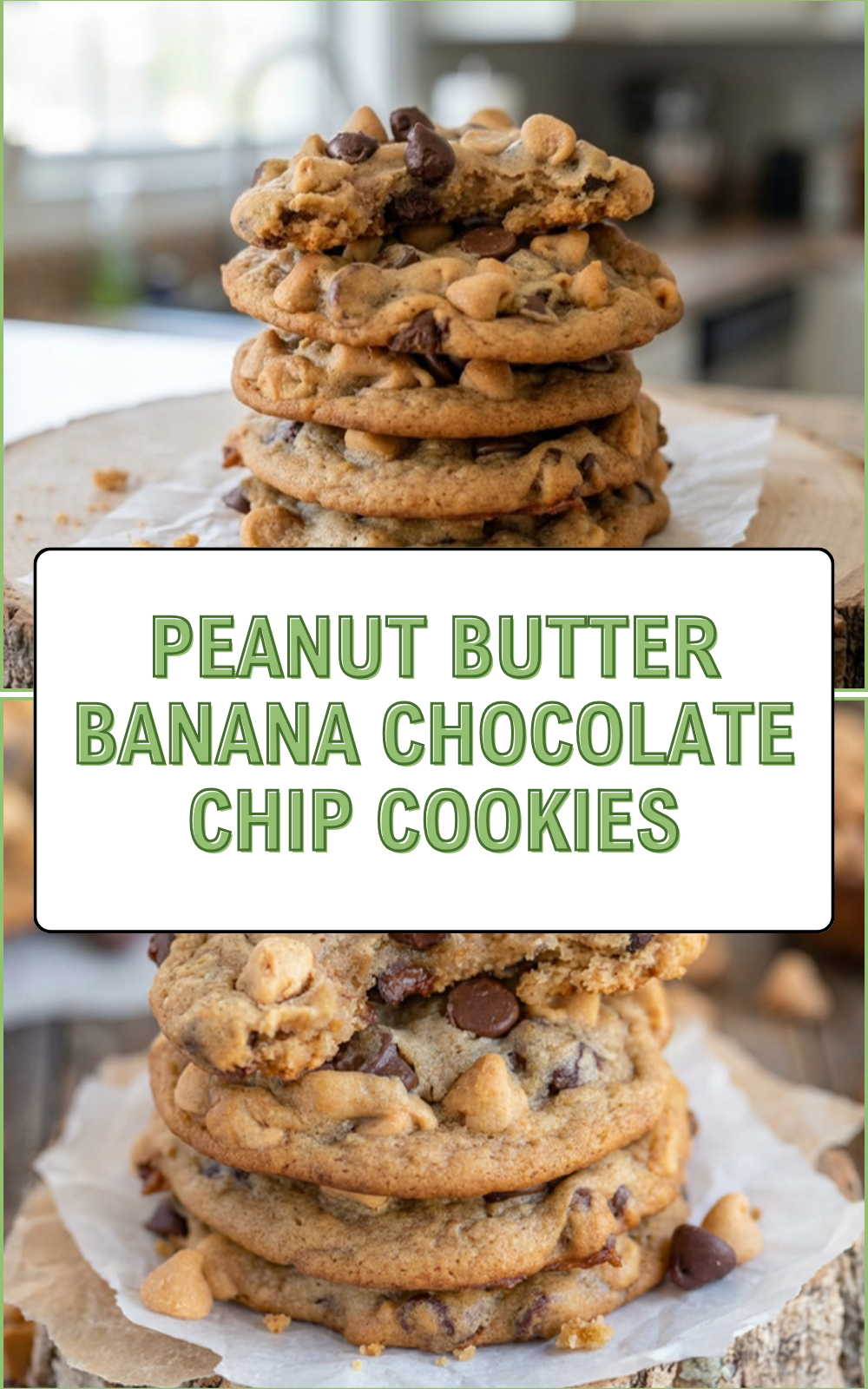 Peanut Butter Banana Chocolate Chip Cookies