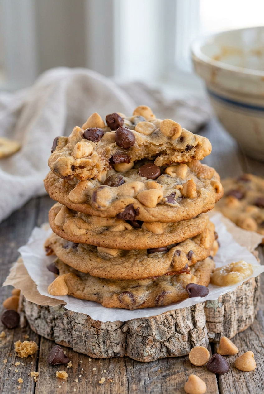 Peanut Butter Banana Chocolate Chip Cookies
