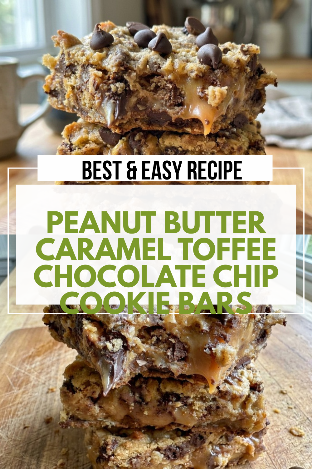 Peanut Butter Caramel Toffee Chocolate Chip Cookie Bars