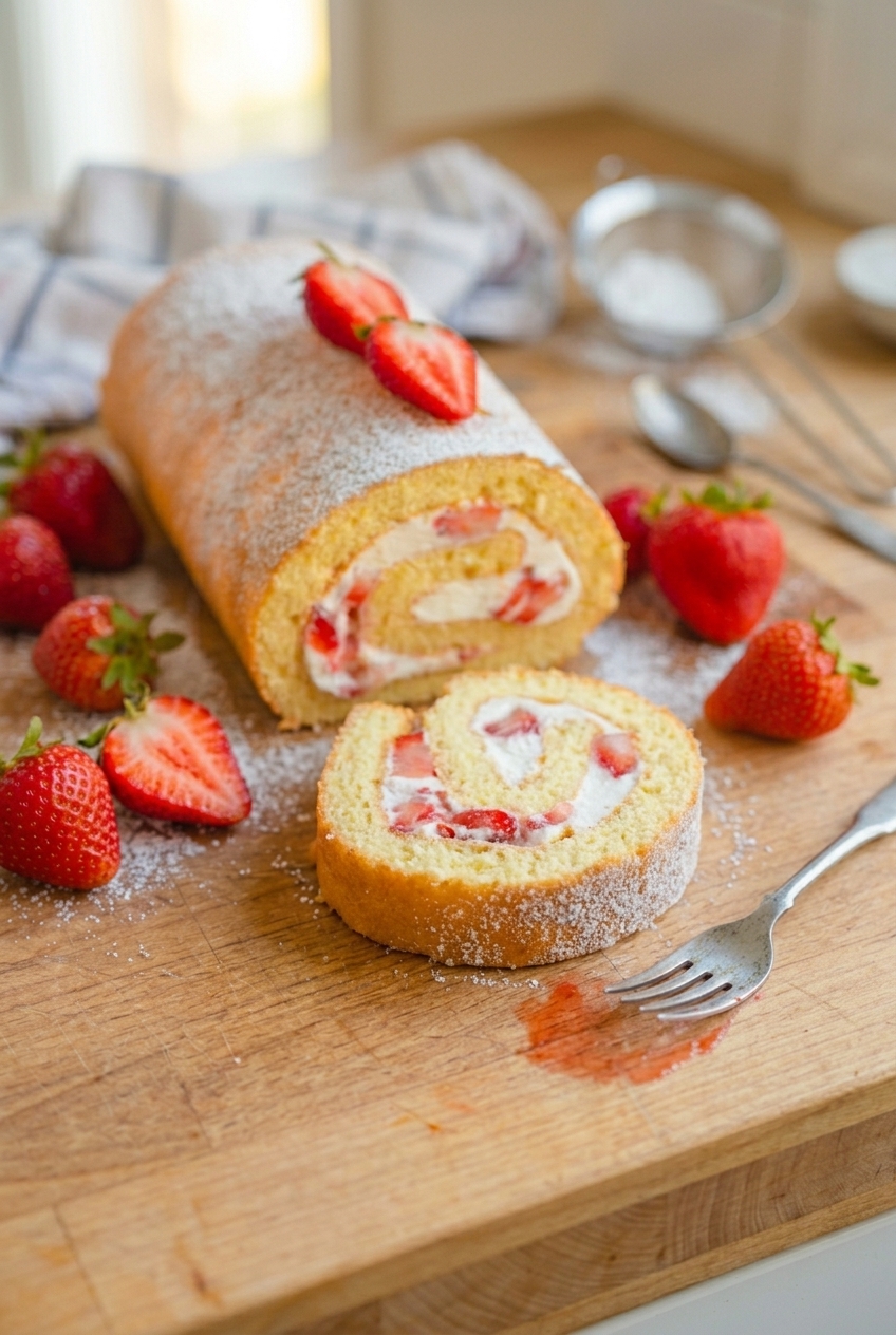 Strawberry Shortcake Roulade Recipe