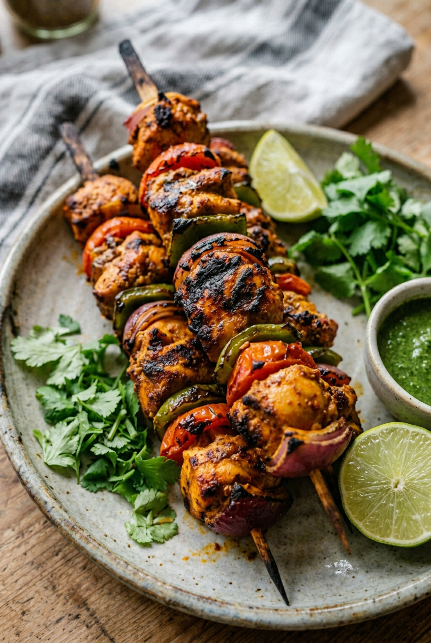Tandoori Chicken Tikka Skewers