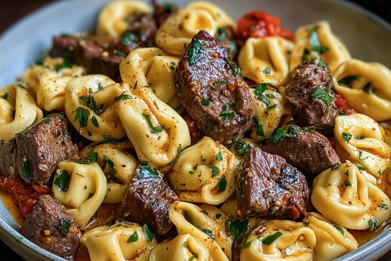 Cowboy Butter Tortellini Steak Bites