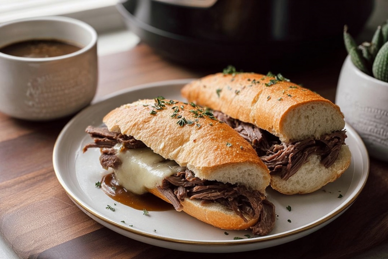 Crockpot French Dip Sandwiches