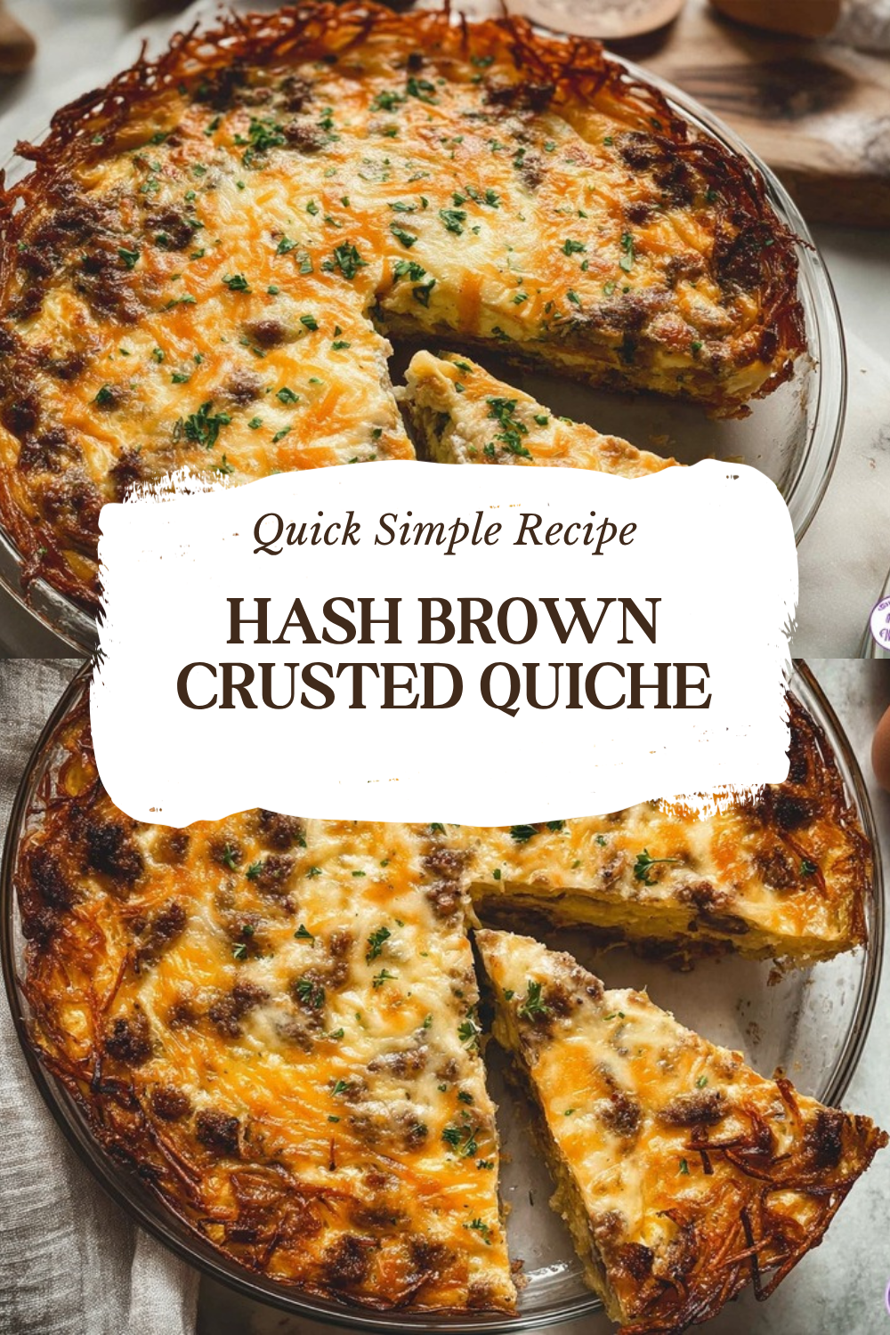 Hash Brown Crusted Quiche