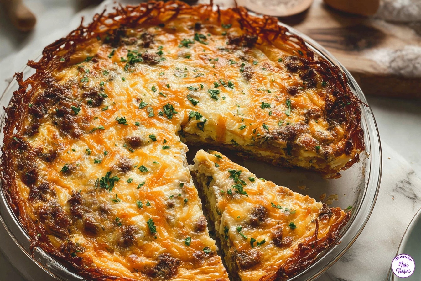 Hash Brown Crusted Quiche