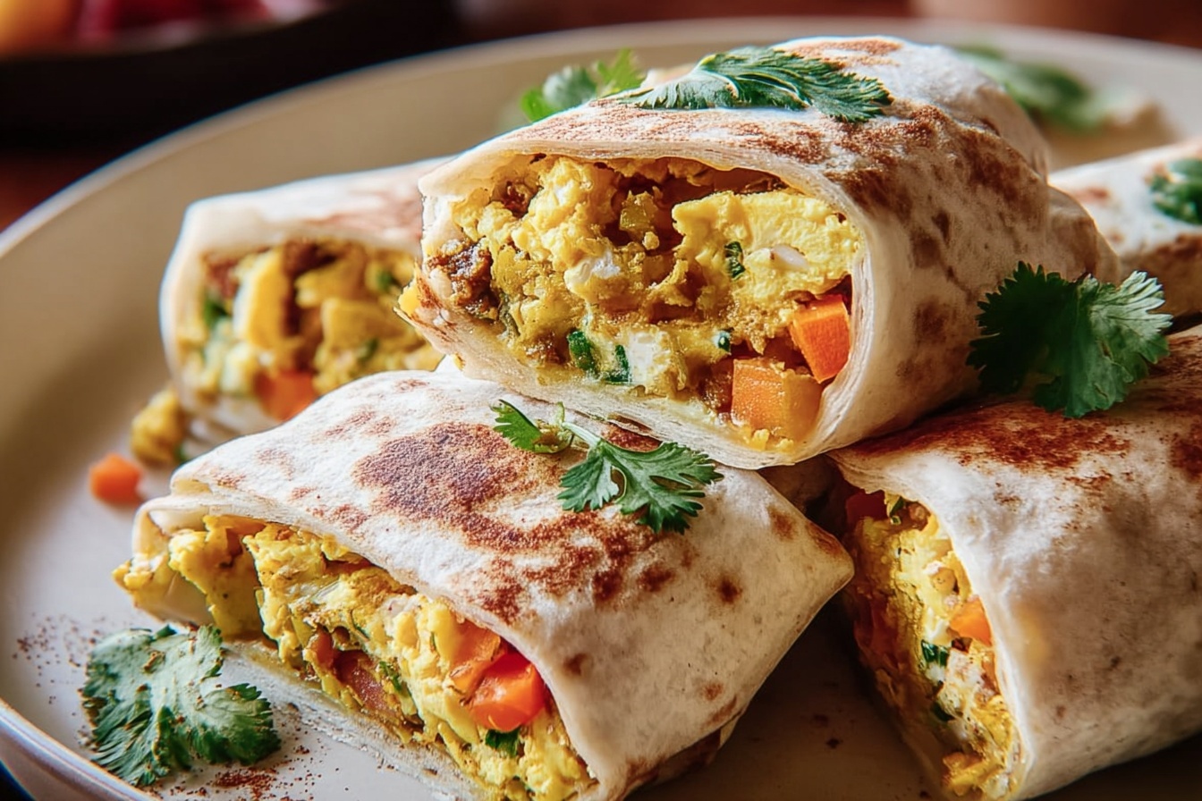 High Protein Breakfast Burritos