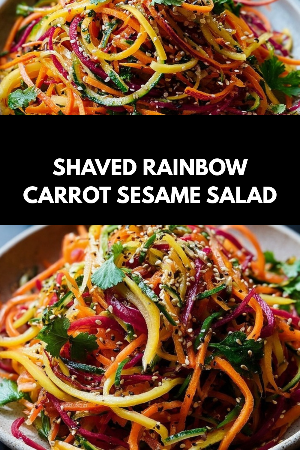 Shaved Rainbow Carrot Sesame Salad
