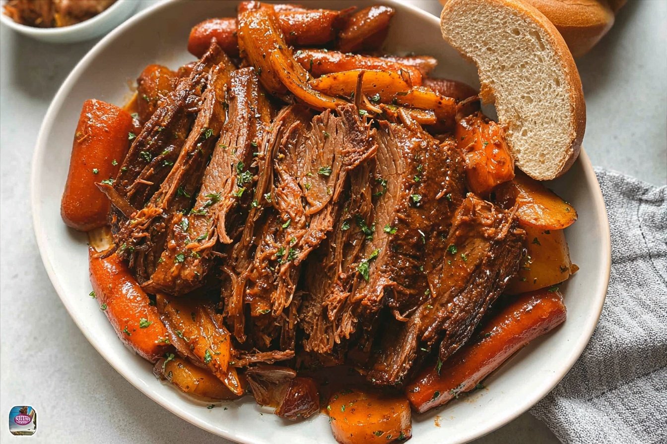 Easy Slow Cooker Beef Brisket With Tangy BBQ Sauce